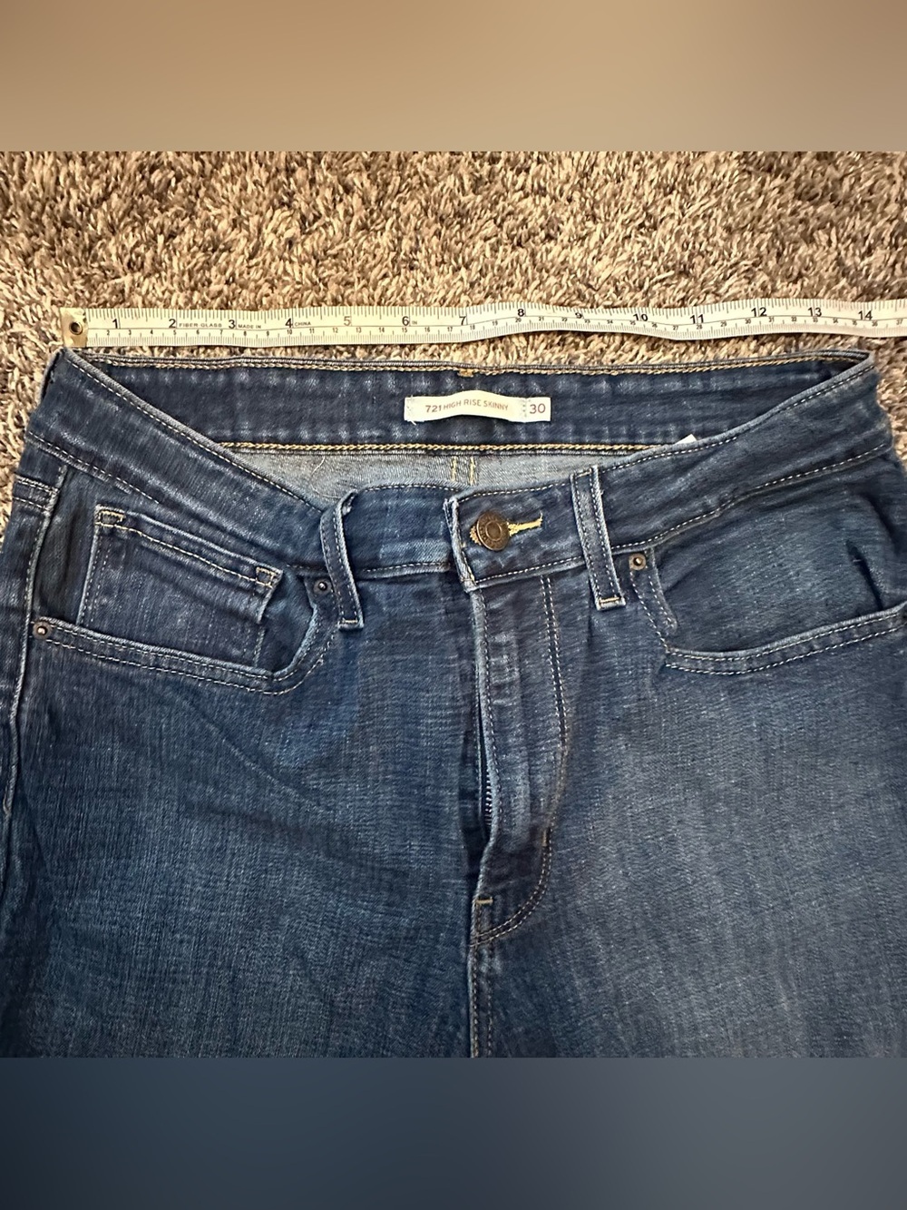 Levi's 721 High Rise Skinny Women's Jeans in Dark Blue Wash sz30x28 - Picture 9 of 11